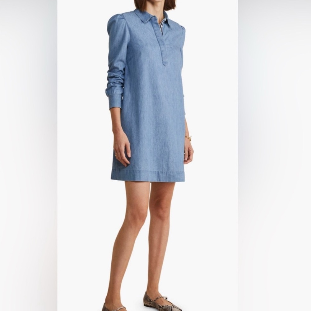 Vineyard Vines Light Blue Chambray Long Sleeve Dress Size: S